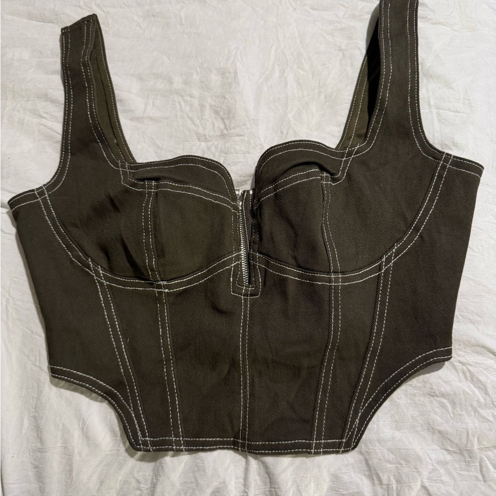 Olive Green Corset style top